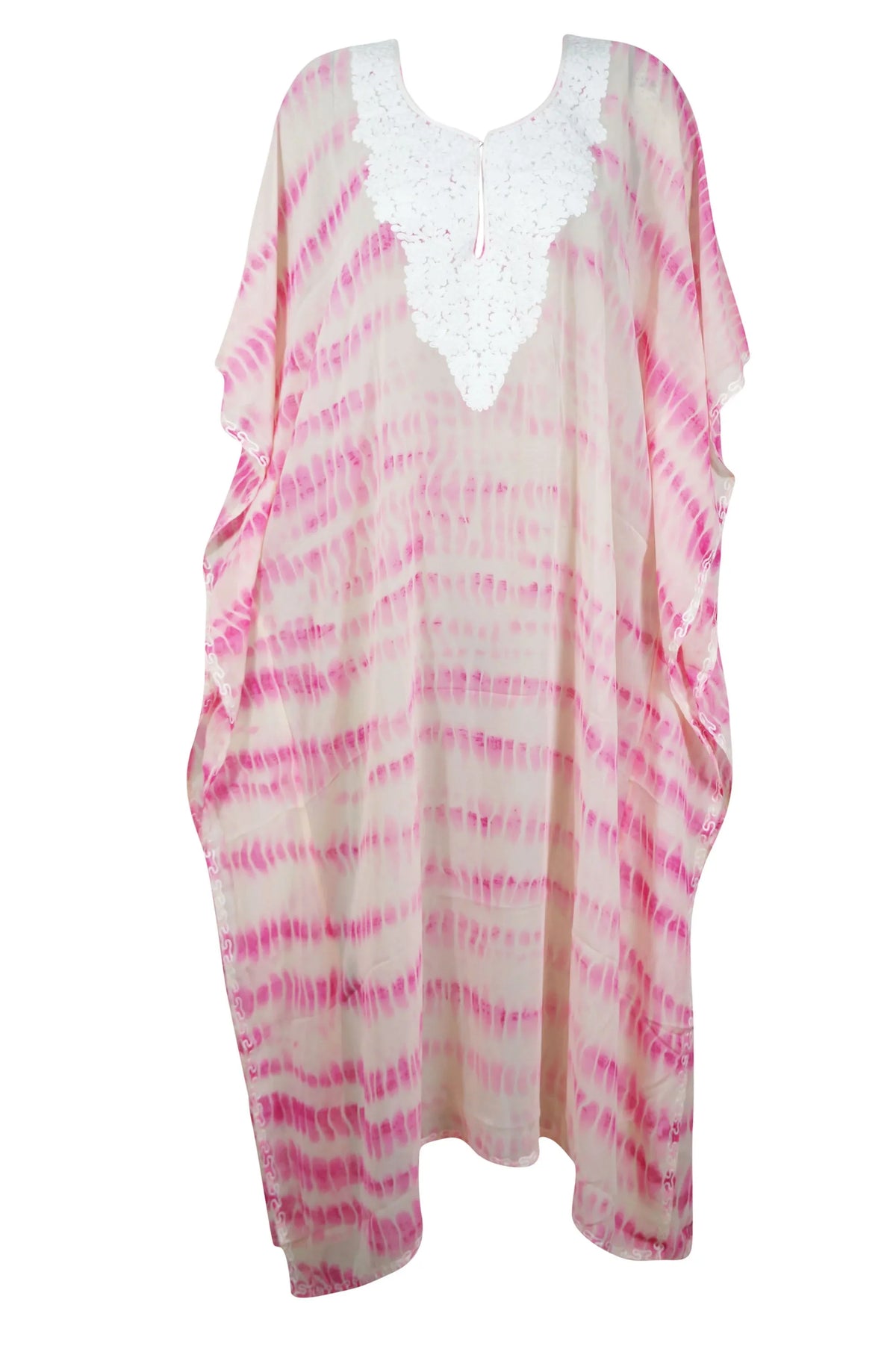 Soft Pink Sheer Kaftan Kimono Maxi Dress , Sexy Beach Wrap Caftan With Embroidery, Cruise Kaftan Travel Dress, One size, L-4XL