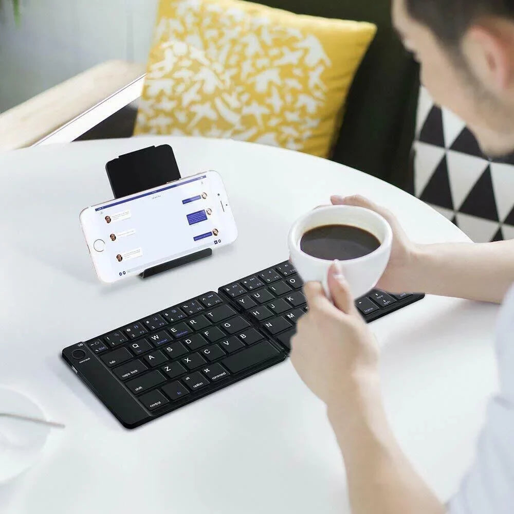 Mini Universal Wireless Bluetooth Keyboard Foldable Keyboard for iPhone iPad Tablet Samsung Android Phones PC Mac