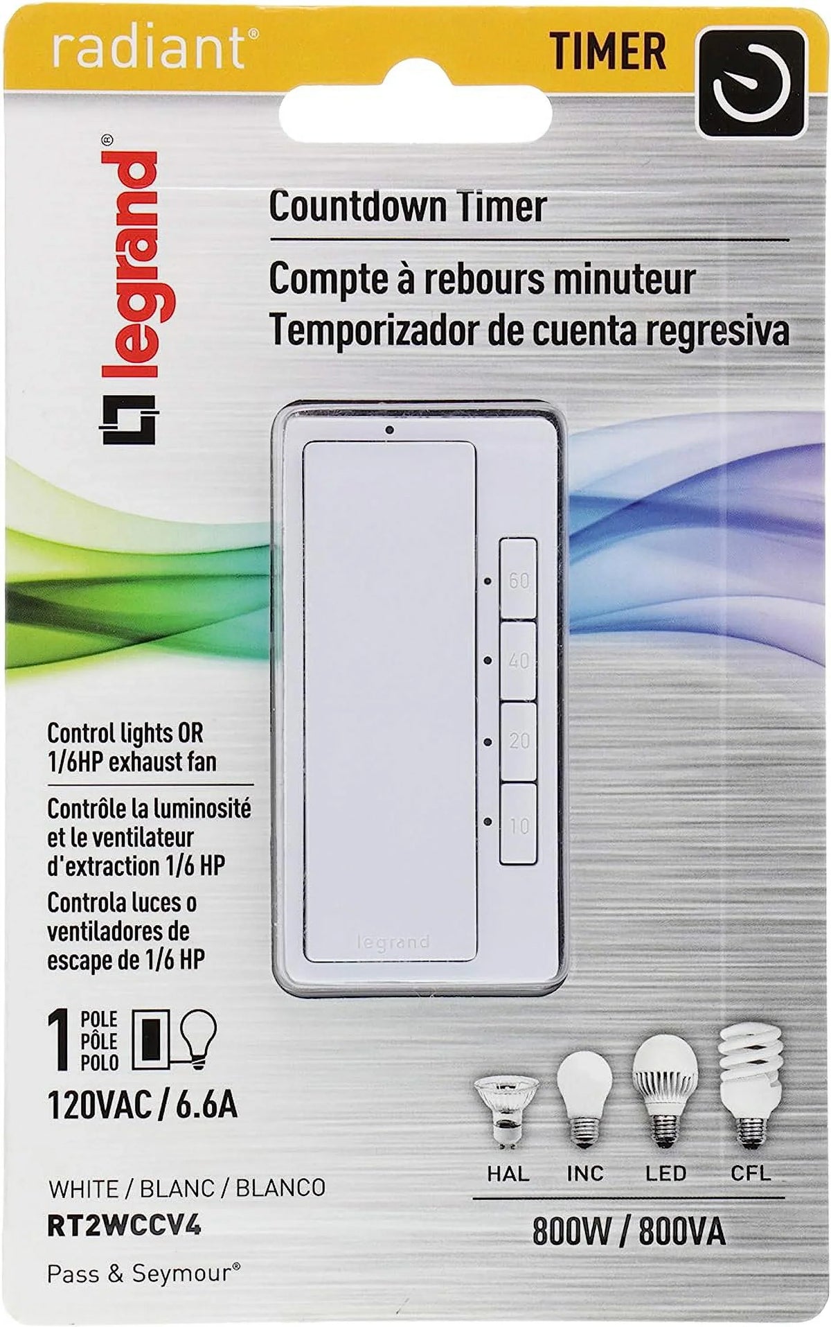 Legrand Pass & Seymour WHT 60MIN Timer Switch 4 Pack