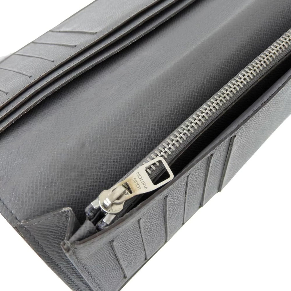 Pre-Owned Louis Vuitton LOUIS VUITTON Taiga Portefeuille Brother Bifold Long Wallet Glacier M32653 (Good)