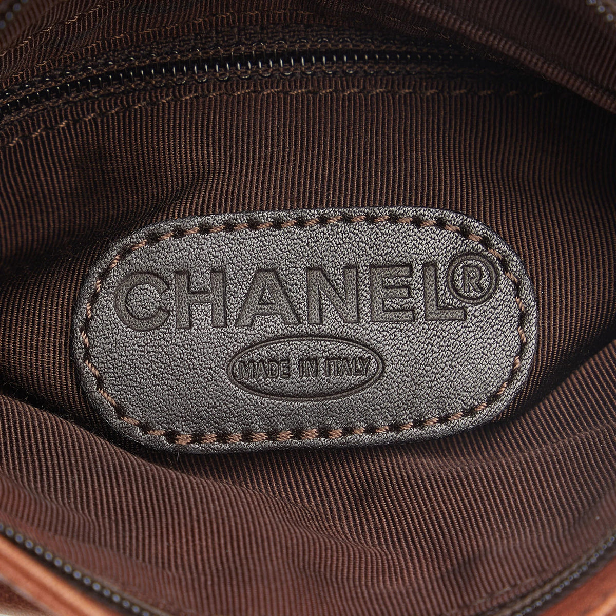 Pre-Owned Authenticated Chanel CC Belt Bag Lambskin Leather Brown Unisex (Fair)