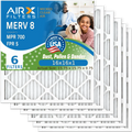 16x16x1 Air Filter MERV 8 Comparable to MPR 700 & FPR 5 Electrostatic Pleated Air Conditioner Filter 6 Pack HVAC AC Premium USA Made 16x16x1 Furnace Filters by AIRX FILTERS WICKED CLEAN AIR.