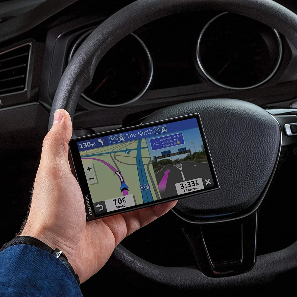 Garmin DriveSmart 55 Mt-D 5.5 inch Sat Nav with Edge to Edge Display, Map Updates for UK, Ireland and Full Europe, Digital Traffic, Bluetooth Hands-Free Calling, Voice Commands and Smart Features
