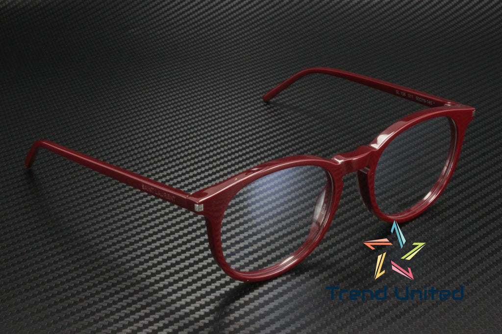 SAINT LAURENT SL 106 011 Round Oval Panthos Burgundy 50 mm Unisex Eyeglasses