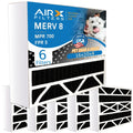 16x20x4 Air Filter Odor Eliminator Carbon Filter MERV 8 Comparable to MPR 700 & FPR 5 AC HVAC Premium USA Made 16x20x4 Furnace Filters by AIRX FILTERS WICKED CLEAN AIR. 6 Pack