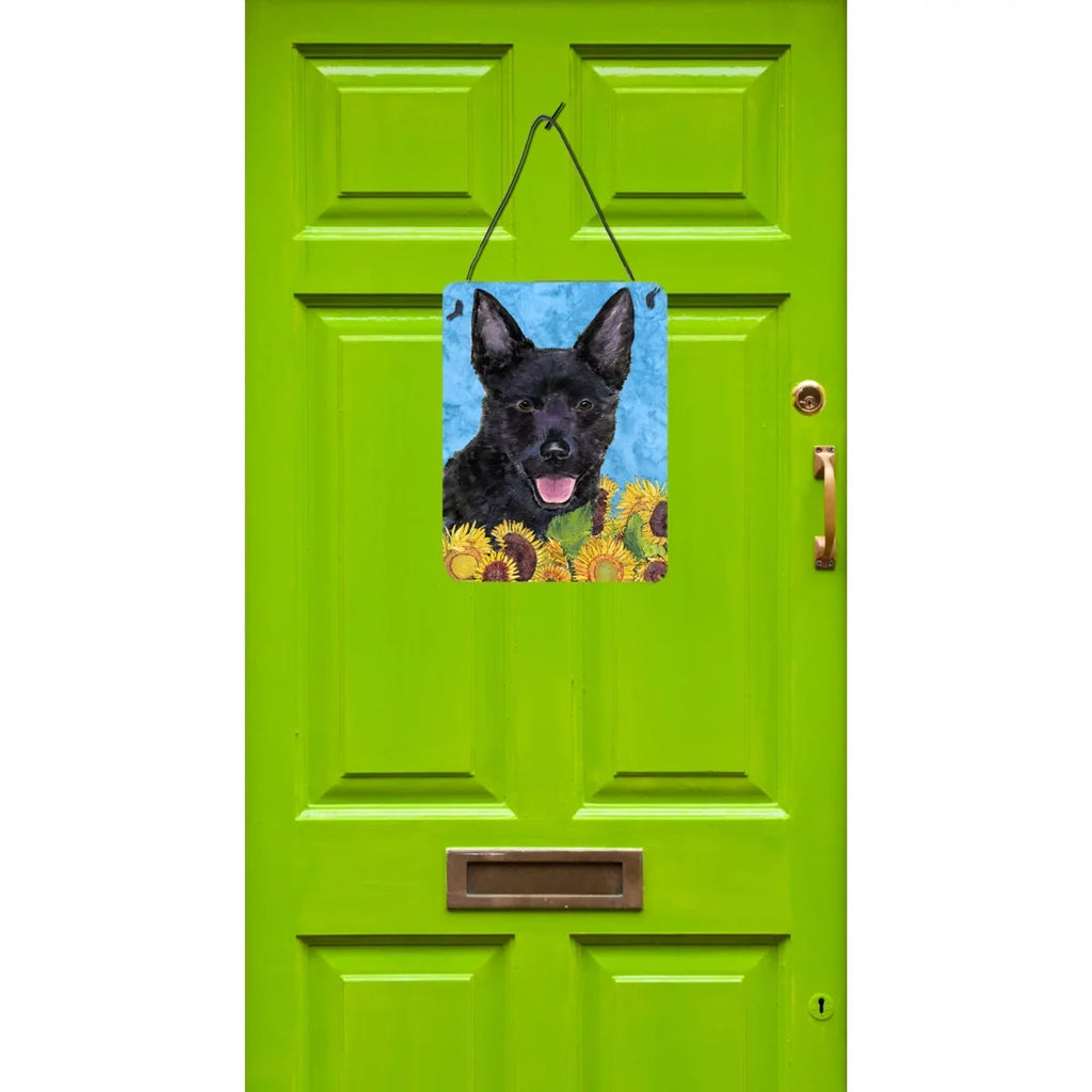Carolines Treasures SS4131DS1216 Australian Kelpie in Summer Flowers Wall or Door Hanging Prints, 12x16, multicolor