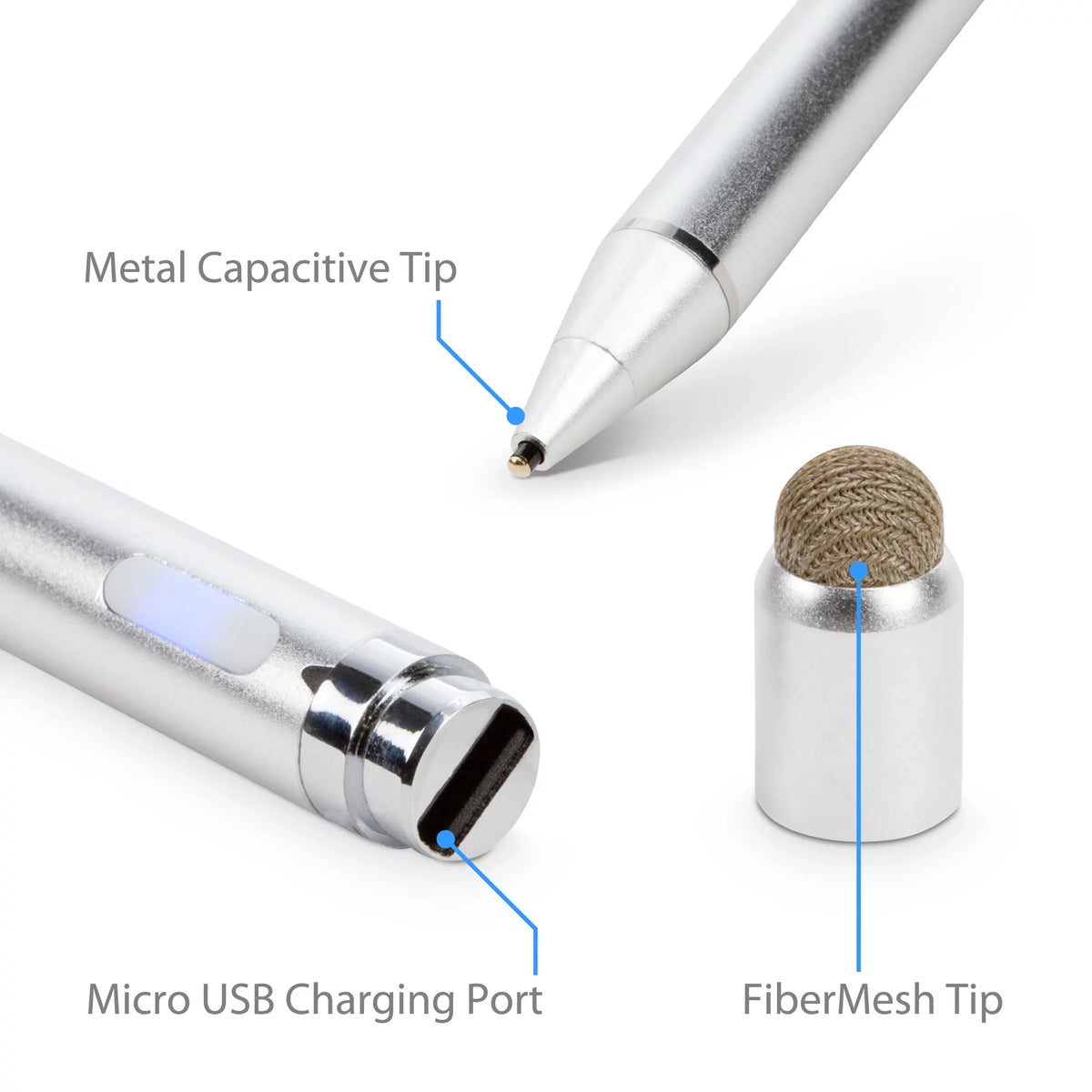 Lenovo C330 Convertible 2-in-1 Chromebook (11.6") Stylus Pen, BoxWave [AccuPoint Active Stylus] Electronic Stylus with Ultra Fine Tip - Metallic Silver