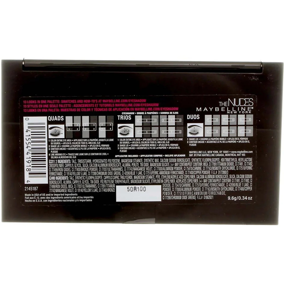 Maybelline New York The Nudes Eyeshadow Palette 0.34 oz (Pack of 2)
