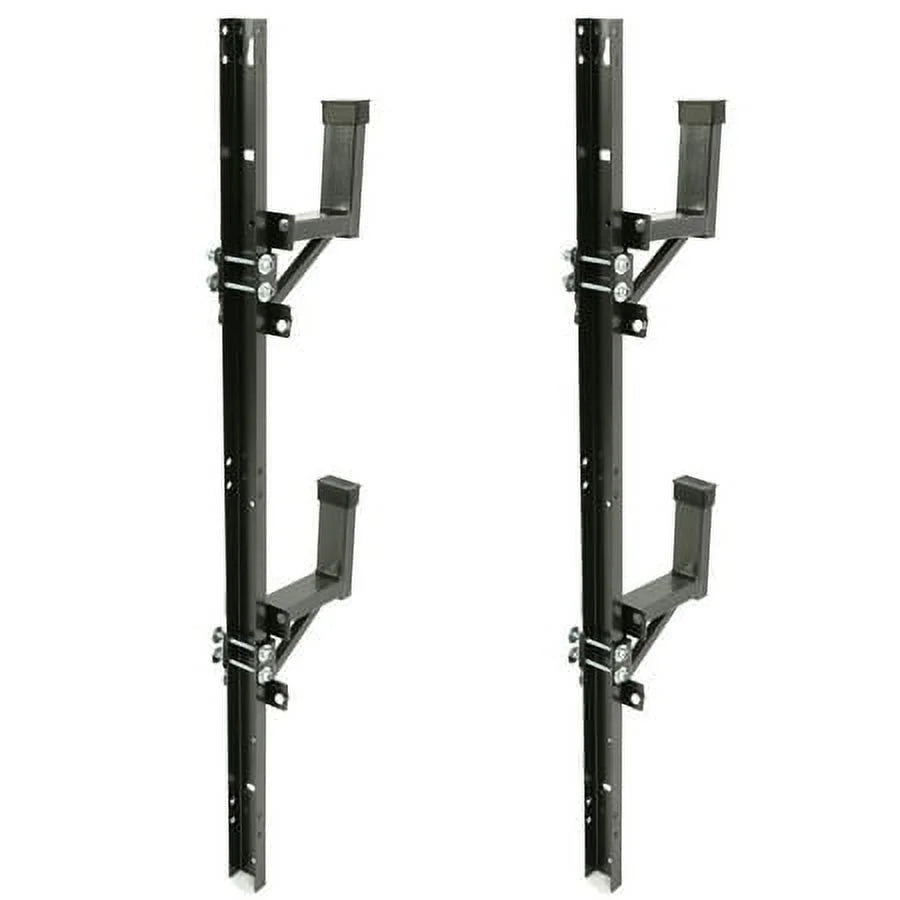 Kojem Adjustable Universal Trailer Ladder Rack Side Mount 2 Bars for Enclosed Cargo Trailer Exterior Out Side Wall - Carry 1 or 2 Ladders
