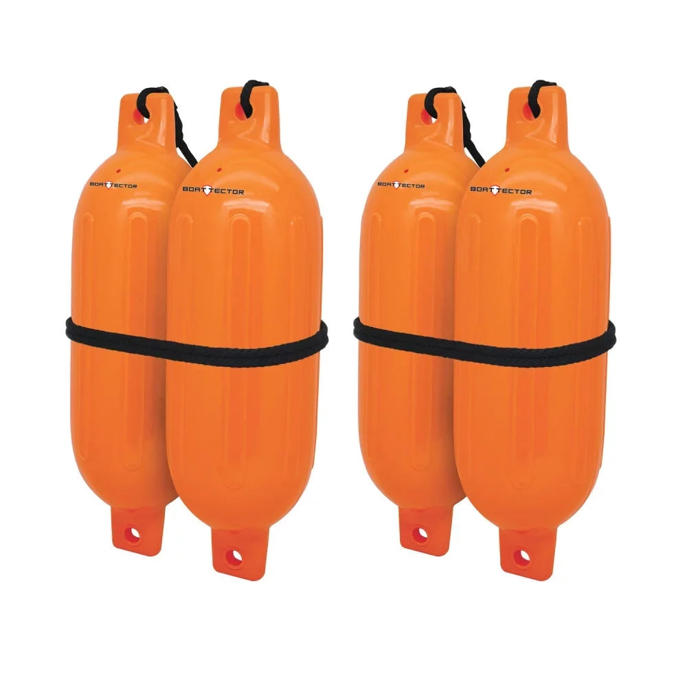Extreme Max 3006.7626 Vessel Inflatable Fender Value 4-Pack - 4.5" x 16", Neon Orange