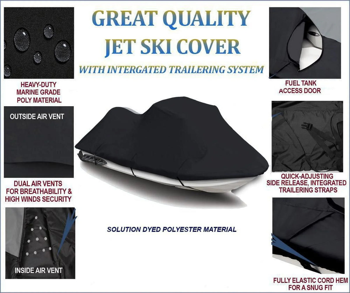 BLACK TOP OF THE LINE JET SKI Coating Matching for Kawasaki 130Di 1999 2000 2001 2002 2003 2004 Jet Ski Watercraft Protection 2 Seater