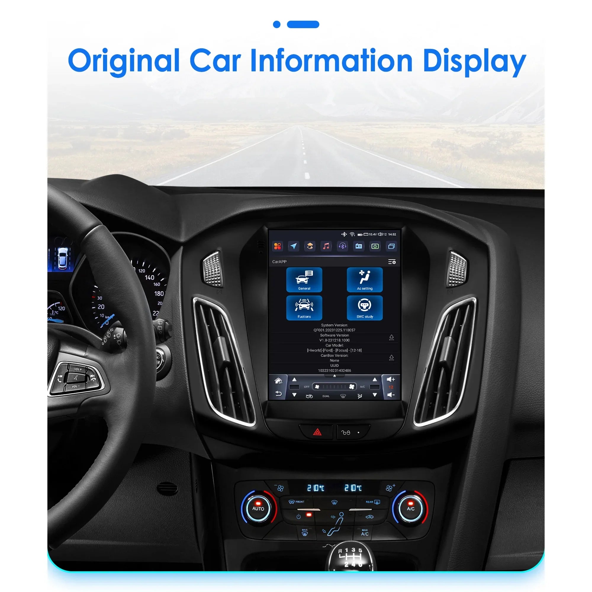 Apple Carplay Android 13.0 Wifi Bluetooth 4+32GB RDS 9.7" Car Stereo Radio Head Unit GPS Navigation Player For Ford Focus 2011 2012 2013 2014 2015 2016 2017 2018 2019